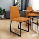 Ver imagem 3 de Kit 08 Cadeiras Decorativas Estofada Para Sala de Jantar Dafne L02 Couríssimo Whisky - Lyam