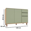 Ver imagem 3 de Balcão de Pia 100% MDF 120 cm 3 Portas 2 Gavetas Lótus Carvalho/Verde
