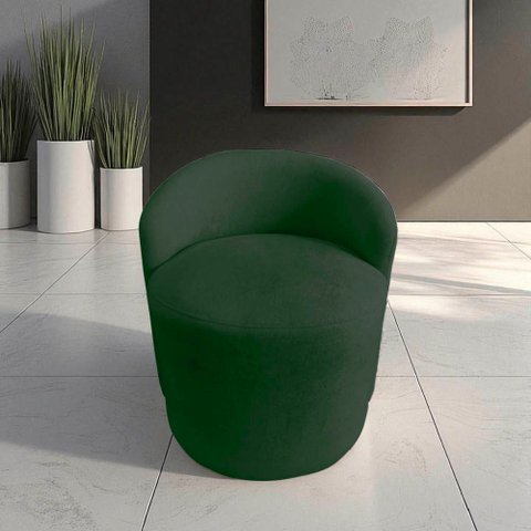 Poltrona Decorativa Yara Orgânica Veludo Verde
