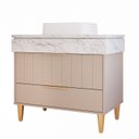 Ver imagem 2 de Gabinete para Banheiro 90cm com 1 Porta 1 Gaveta e Cuba de Sobrepor Riviera Marrom/Cappuccino