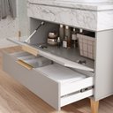 Ver imagem 4 de Gabinete para Banheiro 90cm com 1 Porta 1 Gaveta e Cuba de Sobrepor Riviera Marrom/Cappuccino