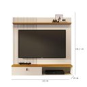 Ver imagem 3 de Estante Home Theater Suspenso Íris com Cristaleira Marina Cinamomo Off White – Madetec