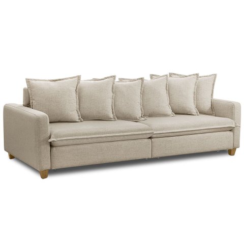 Sofá Retrátil para Sala Living 3 Lugares 250cm Lake F04 Linho Bege - Lyam Decor
