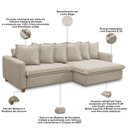 Ver imagem 3 de Sofá Retrátil para Sala Living 3 Lugares 250cm Lake F04 Linho Bege - Lyam Decor