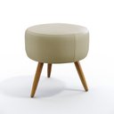 Ver imagem 3 de Kit 2 Poltronas Orion Bordada com Puff Solar Suede Bege Aradecor