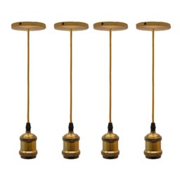 Kit 4 Lustre Pendentes Luminária Vintage Metal Dourado - 1