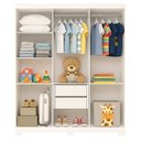 Ver imagem 4 de Guarda-Roupa Infantil 6 Portas 100% MDF 164cm Stellari Espresso Móveis Branco