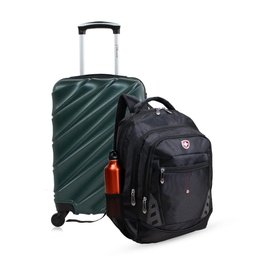 Kit Mala de Bordo Verde Havana + Mochila Fuji Swiss Move - 1