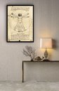 Ver imagem 2 de Quadro Decorativo da Vinci o Homem Vitruviano - 70x50cm:moldura Preta