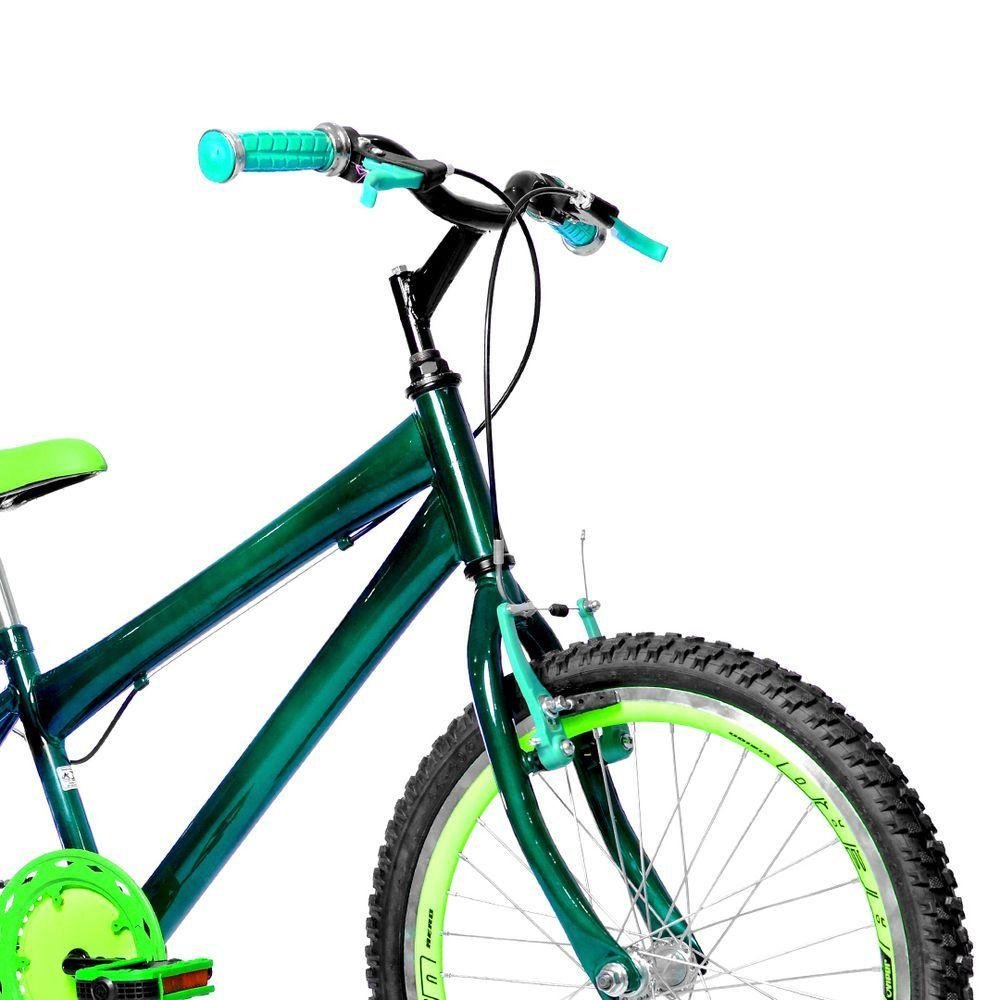 Bicicleta Infantil Aro 20 Aero + Kit Passeio Verde Escuro - 11