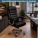 Ver imagem 4 de Cadeira Escritório Presidente Spring Oslo Domann Design Revestimento PU Preto Base Metal
