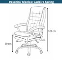 Ver imagem 5 de Cadeira Escritório Presidente Spring Oslo Domann Design Revestimento PU Preto Base Metal