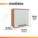 Ver imagem 3 de Armário Aéreo de Cozinha 1 Porta 0,60m Grécia Madeirado/off White
