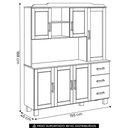 Ver imagem 3 de Armário de Cozinha 156cm 3 Gavetas Madeira Maciça Giana Castanho F07 - Mpozenato