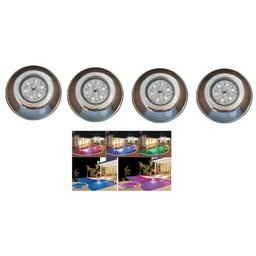 Kit 4 Refletor Spot Led Piscina Inox Prova Agua Rgb 6w Smd - 2