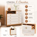 Ver imagem 4 de Cômoda 5 Gavetas Select com Nicho Nature Off