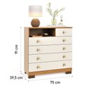Ver imagem 3 de Cômoda 5 Gavetas Select com Nicho Nature Off