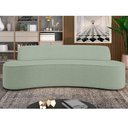 Ver imagem 2 de Sofá 3 Lugares Curvo Sala de Estar Living Cancún D02 Linho Verde 180 cm D-477 - Lyam Decor