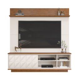Home para TV até 65 Polegadas 1 Porta 3D Davi DJ Móveis Off White/Freijó - 3