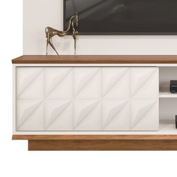 Home para TV até 65 Polegadas 1 Porta 3D Davi DJ Móveis Off White/Freijó - 8