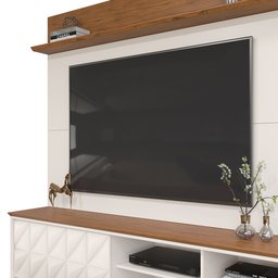 Home para TV até 65 Polegadas 1 Porta 3D Davi DJ Móveis Off White/Freijó - 7
