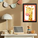 Ver imagem 2 de Quadro Infantil Safari - Girafinha 45x34cm:moldura Branca
