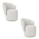 Ver imagem 2 de Poltrona Decorativa Orgânica Fixa para Sala Kit 2 Malu Bouclê Cinza M11 - D'Rossi