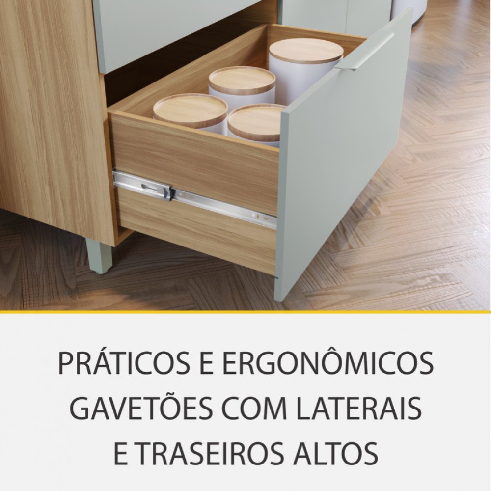 Cozinha 5 Peças Ripado Nesher Marquesa 100% Mdf - 9