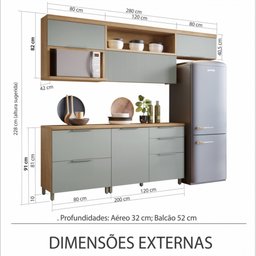 Cozinha Modulada 5 Peças Ripado Nesher Marquesa 100% Mdf - 6