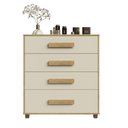 Ver imagem 2 de Cômoda Verona 4 Gavetas para Quarto Cinamomo Off White
