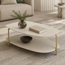 Ver imagem 1 de Mesa de Centro para Sala de Estar Orgânico Industrial 90cm Épic L05 Off White - Lyam Decor
