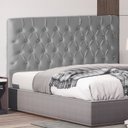 Ver imagem 2 de Cabeceira de Cama Box Paris Queen 160 Cm Botão Strass Suede Prata Eli Móveis