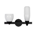 Ver imagem 5 de Arandela Akemi Preto Starlux VL017 2 Cúpulas Vidro + LED 2X G9 BF ST2534