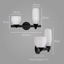 Ver imagem 2 de Arandela Akemi Preto Starlux VL017 2 Cúpulas Vidro + LED 2X G9 BF ST2534