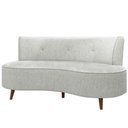 Ver imagem 1 de Sofá Chaise Living 2 Lugares 135cm para Sala Istambul K01 Linho Cinza - Lyam Decor