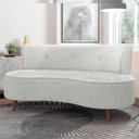 Ver imagem 6 de Sofá Chaise Living 2 Lugares 135cm para Sala Istambul K01 Linho Cinza - Lyam Decor