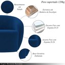 Ver imagem 3 de Conjunto 1 Sofá Living 180cm e 1 Poltrona Decorativa Sala de Estar Íbis Encosto Fixo Veludo Azul Mar