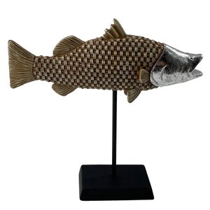 Peixe Decorativo De Resina Marrom - M
