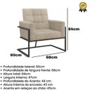Ver imagem 3 de Poltrona para Salão de Beleza Base de Ferro Tecido Suede Premium Estrutura em Madeira Natural