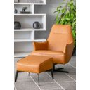 Ver imagem 1 de Poltrona e Puff Mooca - Couro Caramelo