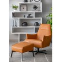 Ver imagem 2 de Poltrona e Puff Mooca - Couro Caramelo