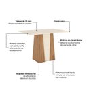 Ver imagem 6 de Conjunto para Sala de Jantar com 4 Cadeiras Orus Marrom/Nature/Off White/Amêndoa