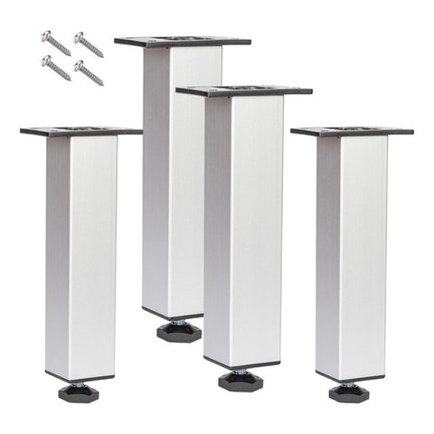 Kit 4 Pé Alumínio 19cm Fosco Cozinha Móveis 40x40 Regulável