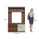 Ver imagem 7 de Estante para TV até 50 Polegadas 1 Porta 2 Prateleiras 270cm Marrom/Off White - Decibal