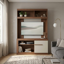 Ver imagem 2 de Estante para TV até 50 Polegadas 1 Porta 2 Prateleiras 270cm Marrom/Off White - Decibal