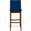 Ver imagem 5 de Kit 06 Banquetas Altas Para Cozinha Sala de Jantar Fixa Mila B04 Suede Azul Marinho - Lyam Decor
