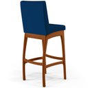 Ver mais imagens de Kit 06 Banquetas Altas Para Cozinha Sala de Jantar Fixa Mila B04 Suede Azul Marinho - Lyam Decor