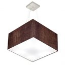 Ver imagem 1 de Lustre Pendente Quadrado Vivare Md-4199 Cúpula em Tecido 30/60x60cm - Bivolt Café 127/220v