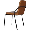 Ver imagem 4 de Cadeira Estofada para Sala de Jantar Loft Preto C01 Courino Caramelo - Lyam Decor