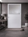 Ver imagem 2 de Porta de Giro Alumínio Branco Lambril c/Maçaneta Visor Quadrado Maxx - 210x60 - Direita